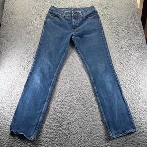 Goodfellow Jeans Men 32x36 Blue Cotton Denim Straight Leg Faded Workwear Travel